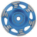 PRODIAMANT diamond cup wheel with 5/8"-11 threaded arbor grinding a concrete surface