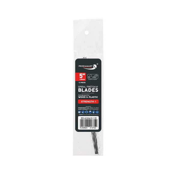 PRODIAMANT spiral scroll and fret saw blades for wood and plastic, 12-pack with all-direction cutting teeth