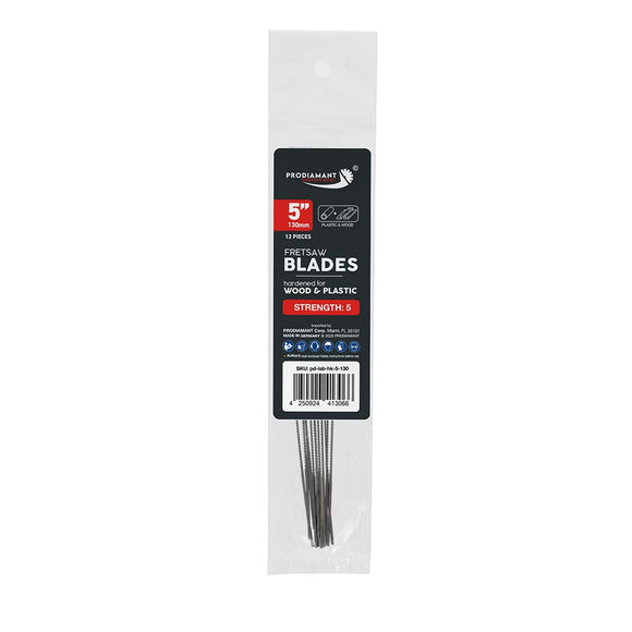 PRODIAMANT fret saw blade size range from 0 to 11 for different materials and thicknesses