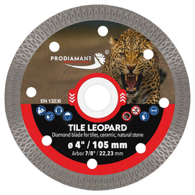 PRODIAMANT TILE LEOPARD continuous-rim diamond blade for porcelain and ceramic tile, 7/8" arbor