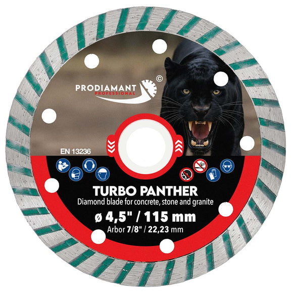 PRODIAMANT Turbo Panther diamond blade cutting concrete on an angle grinder