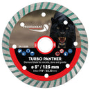 Close-up of the aggressive turbo diamond rim on the PRODIAMANT Turbo Panther blade