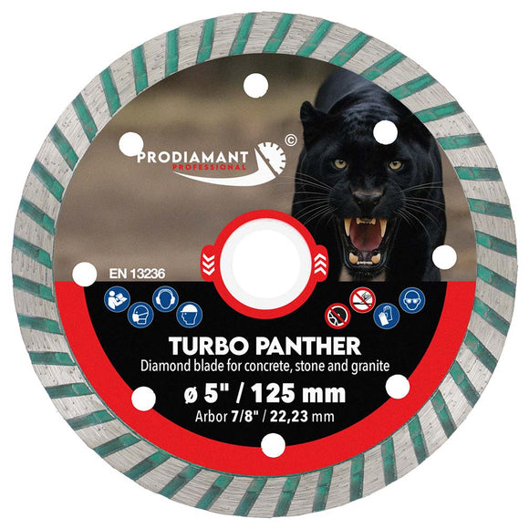 Close-up of the aggressive turbo diamond rim on the PRODIAMANT Turbo Panther blade